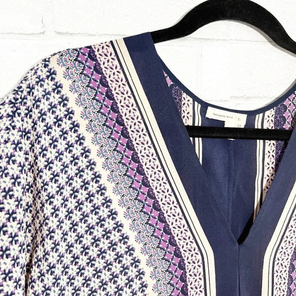 Meadow Rue - Anthropologie Multicolor 100% Silk Boho Blouse Women's Size Small - Picture 5 of 8